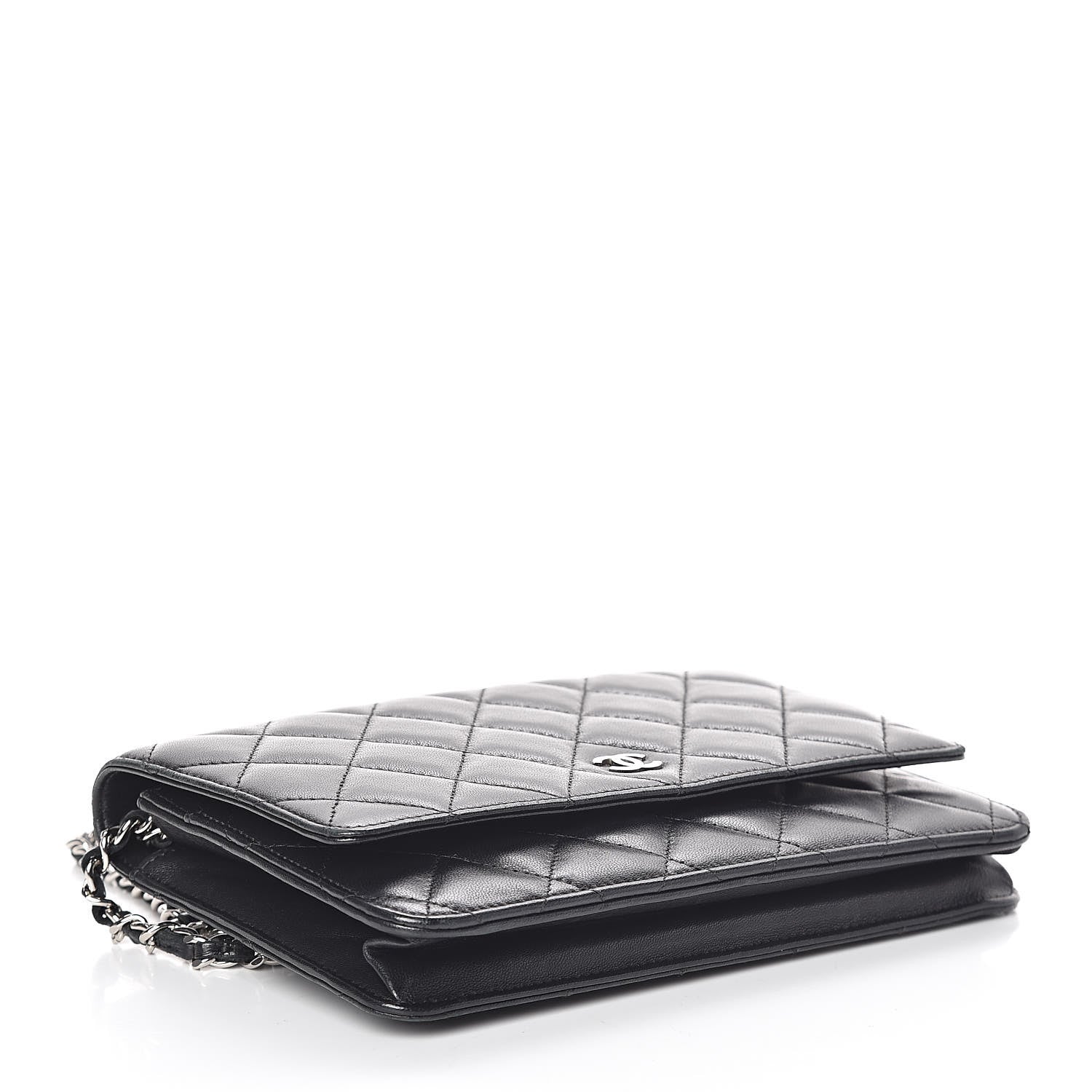 Chanel Lambskin Quilted Wallet On Chain WOC Black 4 of 11