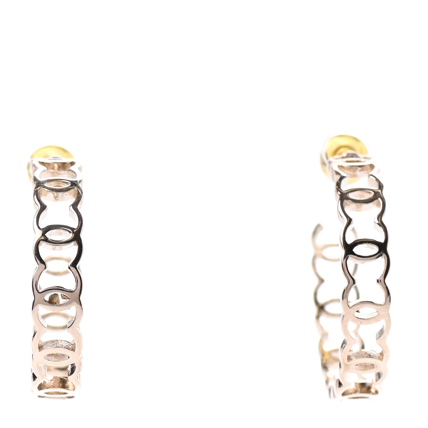 Metal CC Hoop Earrings Gold