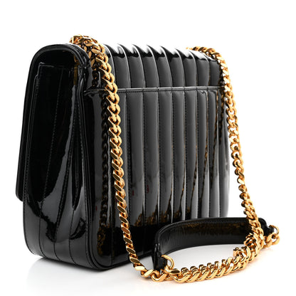 Saint Laurent Patent Matelasse Monogram Large Vicky Chain Bag Black 3 of 13