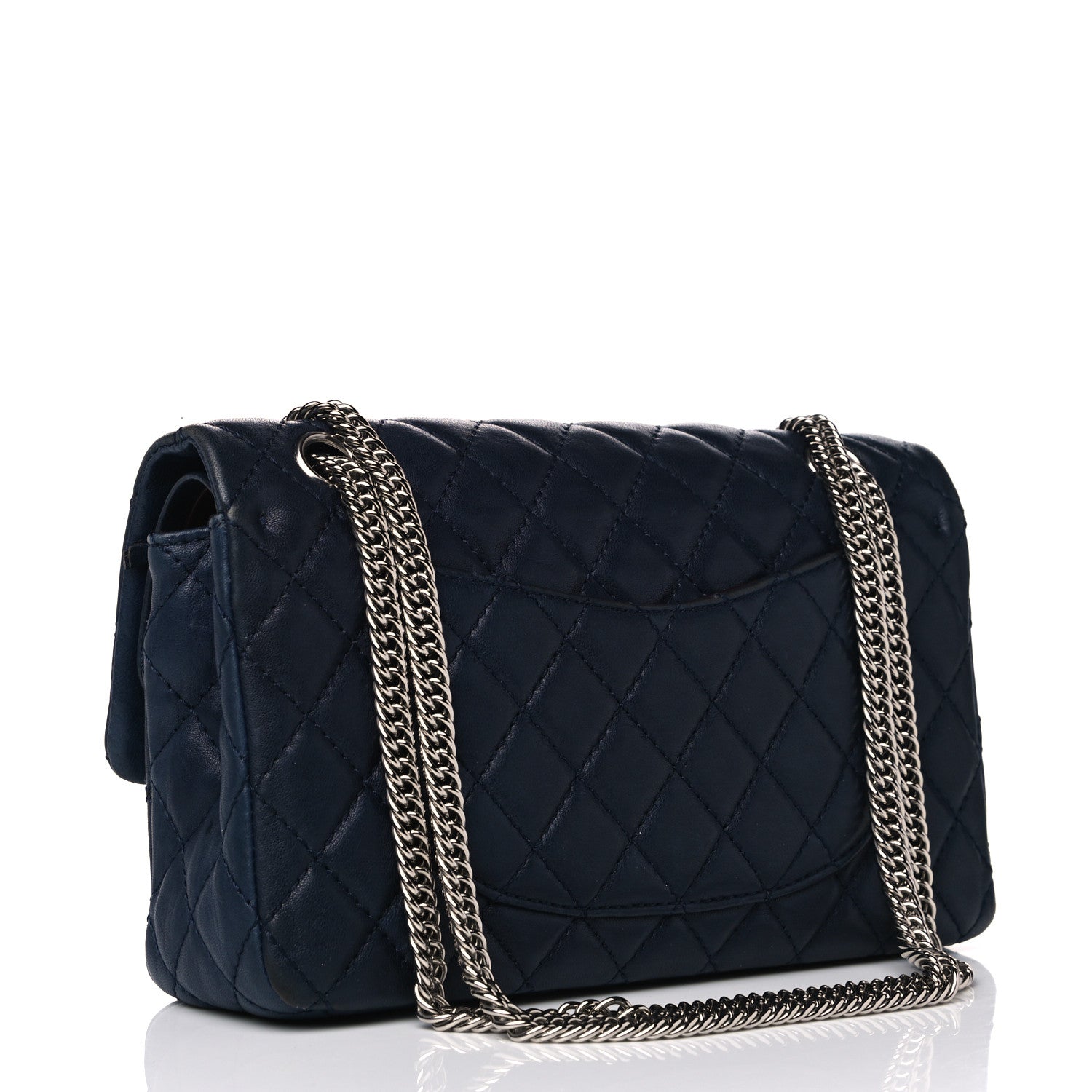 Chanel Lambskin Quilted Medium Double Flap Bijoux Chain Navy 2 of 23
