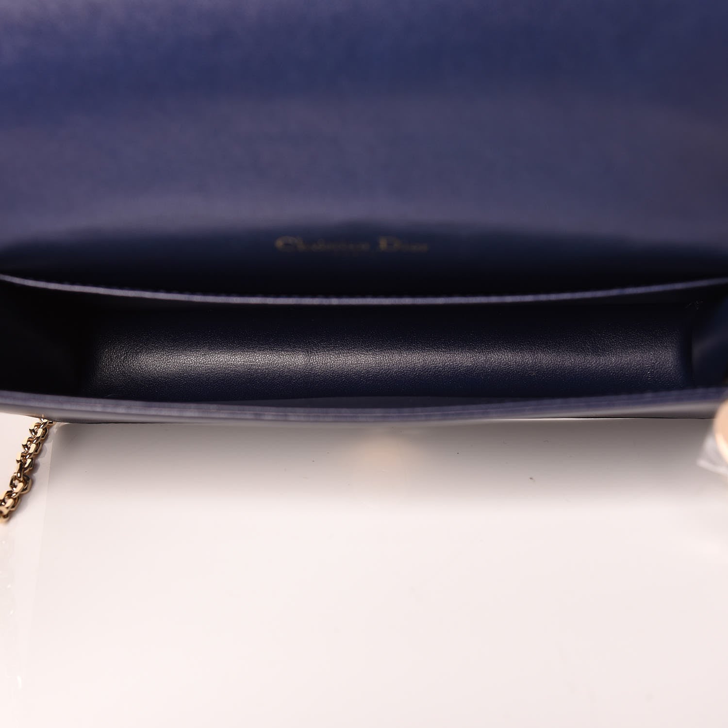 Christian Dior Lambskin Cannage Lady Dior Clutch Navy Blue 5 of 9