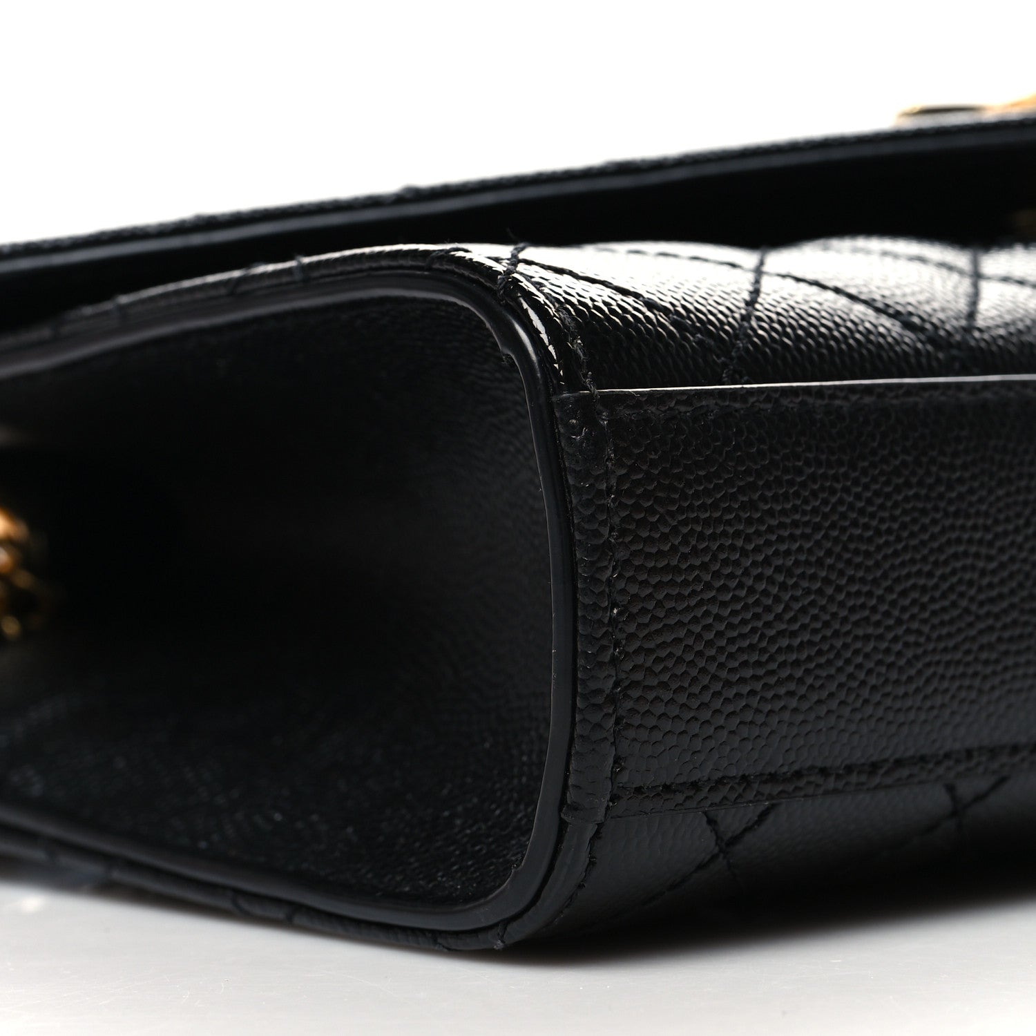 Saint Laurent Grain De Poudre Textured Mixed Matelasse Triquilt Small Monogram Satchel Black 9 of 11