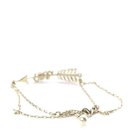 Chanel Crystal Pearl CC Arrow Bracelet Gold 3 of 6