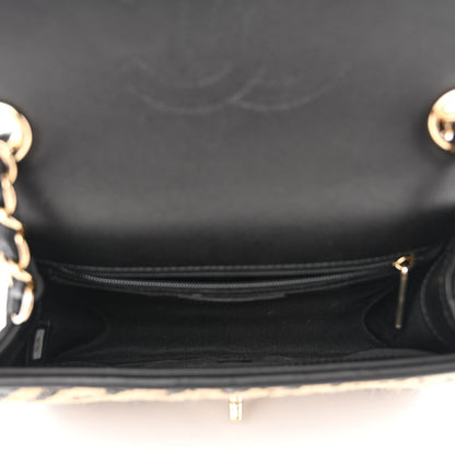 Chanel Raffia Jute Striped Small Urban Jungle Single Flap Black Beige 5 of 11
