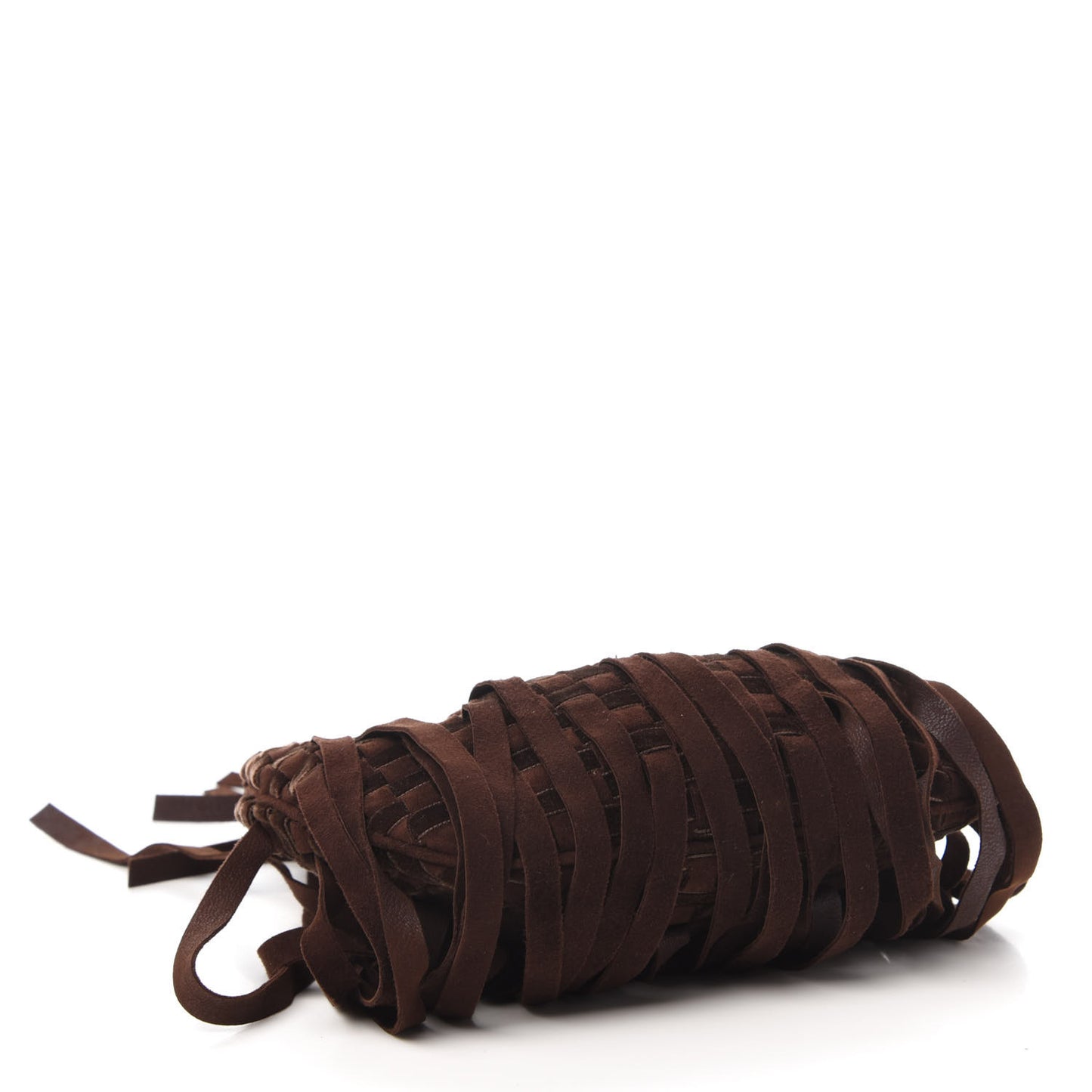 Suede Intrecciato Fringe Mini Hobo Ebano