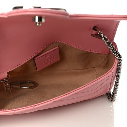 Gucci Calfskin Matelasse Super Mini GG Marmont Shoulder Bag Wild Rose 5 of 11
