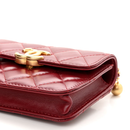 Chanel Calfskin Quilted Perfect Fit Coin Purse With Chain Burgundy 11 of 12