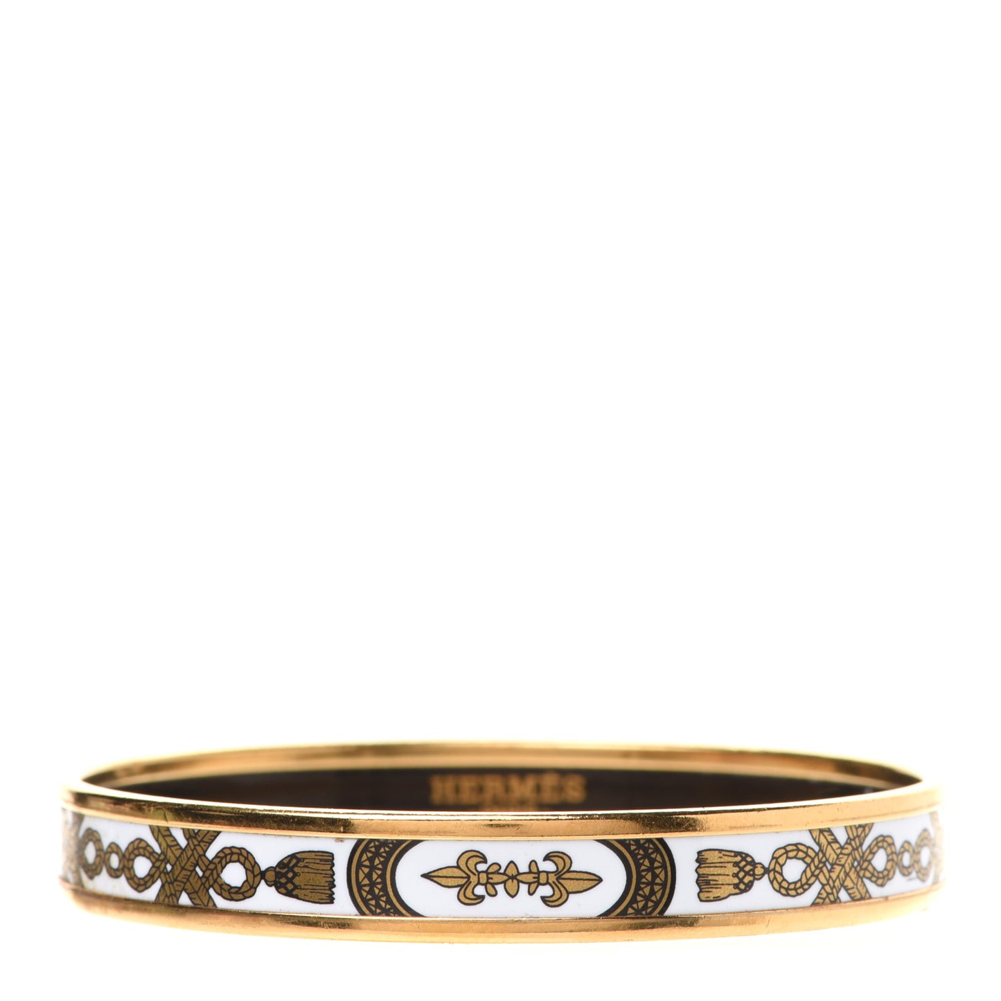 Enamel Printed Grand Apparat Narrow Bracelet 65 White
