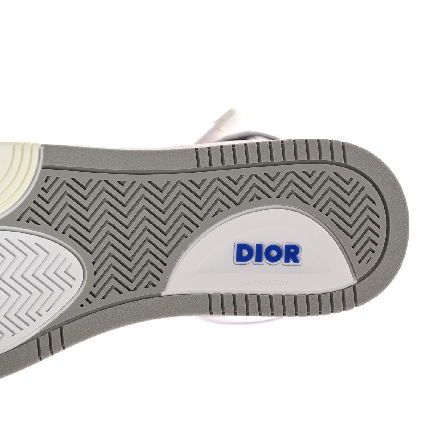 Christian Dior Smooth Calfskin Oblique Galaxy Perforated Mens B27 Mid Top Sneakers 44 White Blue 6 of 11