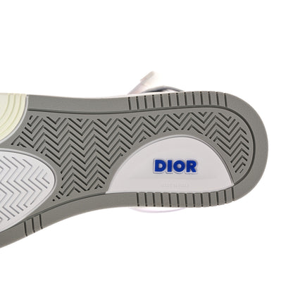 Christian Dior Smooth Calfskin Oblique Galaxy Perforated Mens B27 Mid Top Sneakers 44 White Blue 6 of 11