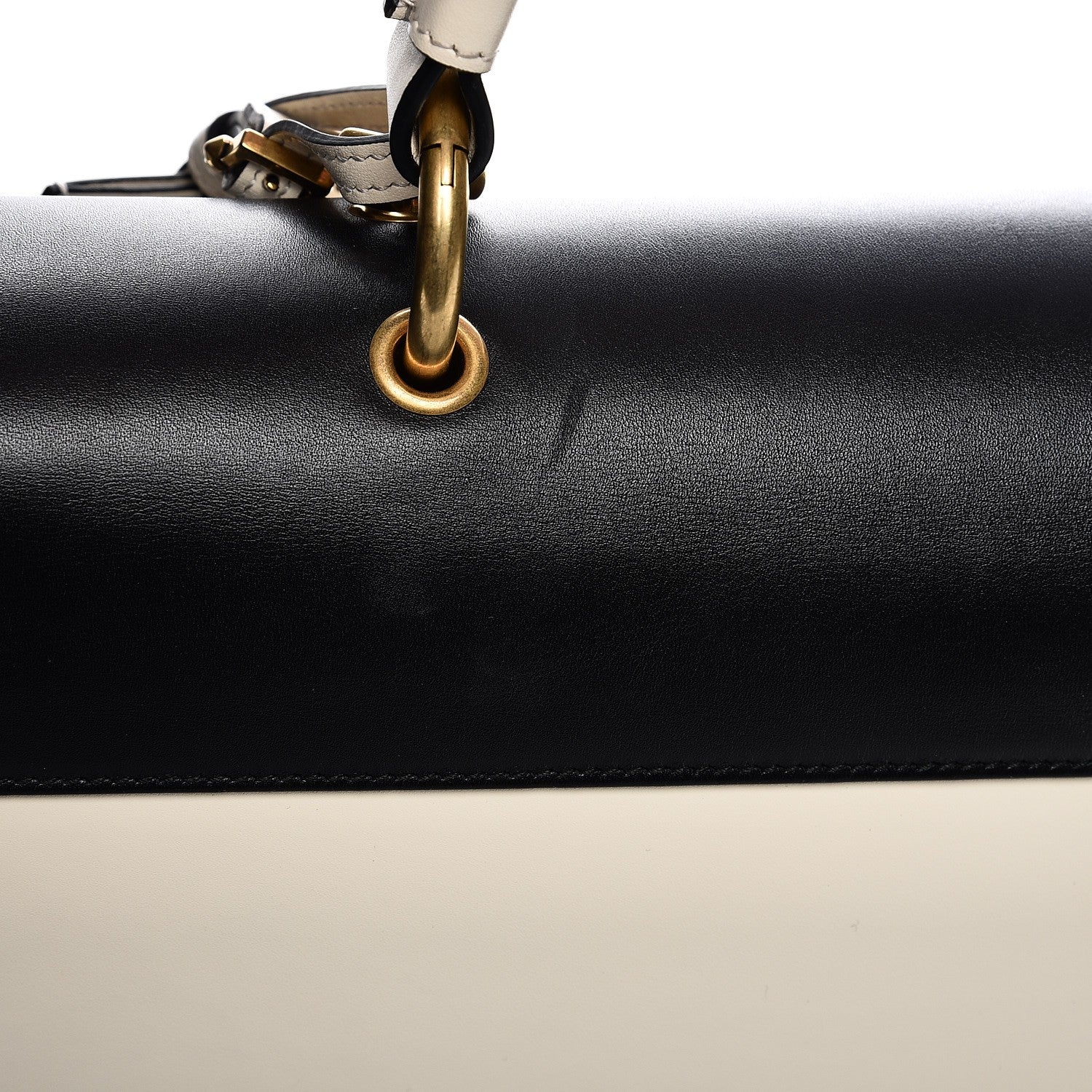Gucci Calfskin Sylvie Web Large Queen Margaret Top Handle Bag Black Mystic White 9 of 10