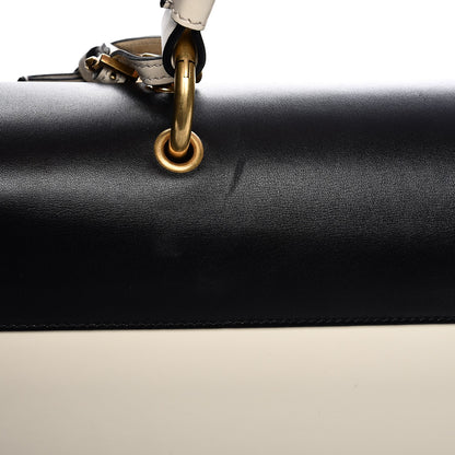 Gucci Calfskin Sylvie Web Large Queen Margaret Top Handle Bag Black Mystic White 9 of 10