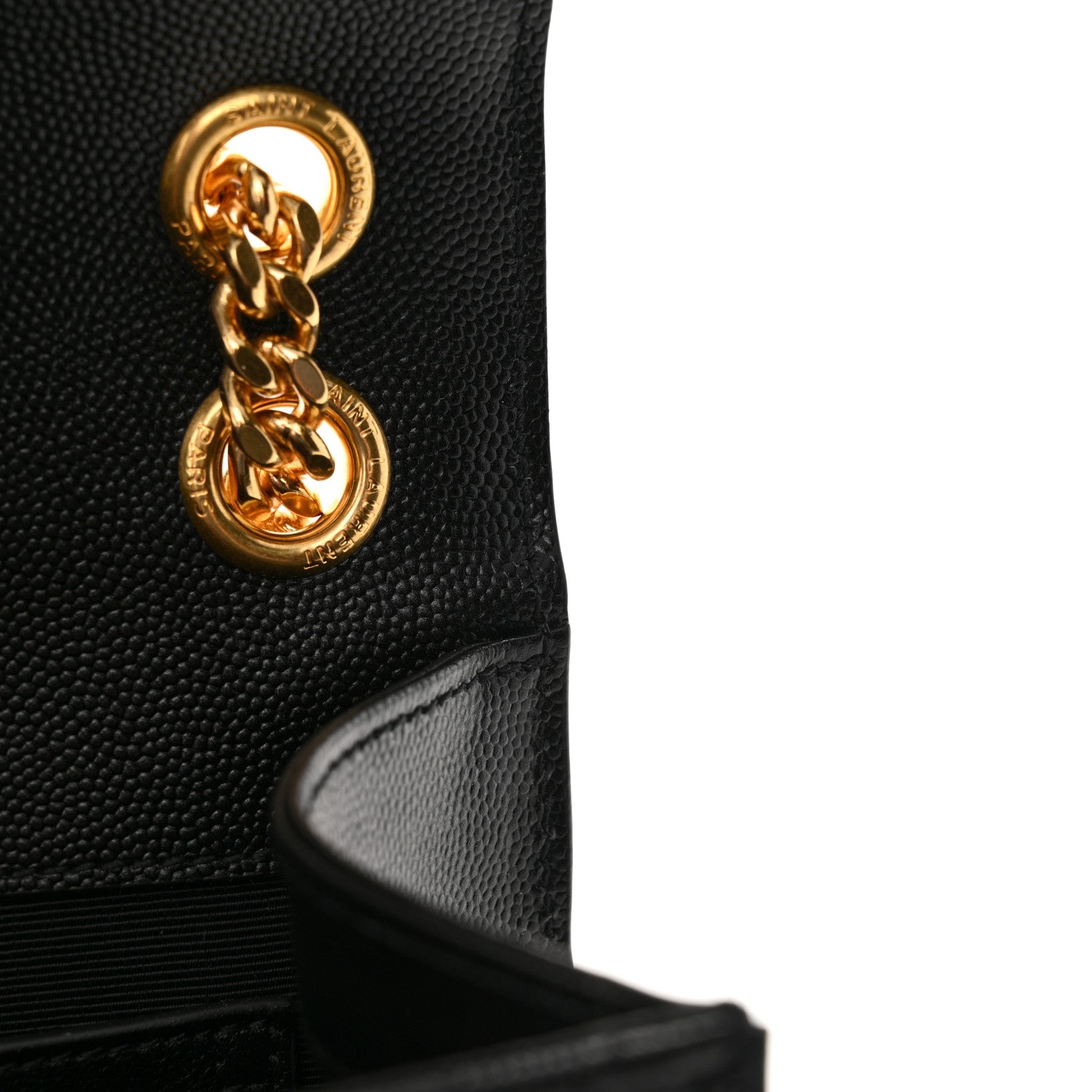 Saint Laurent Grain De Poudre Textured Mixed Matelasse Triquilt Medium Monogram Satchel Black 12 of 12