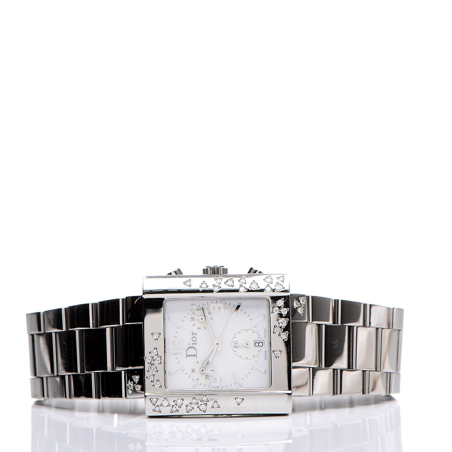 Christian Dior Stainless Steel Diamond 31mm Riva Chronograph Quartz Watch 3 of 8