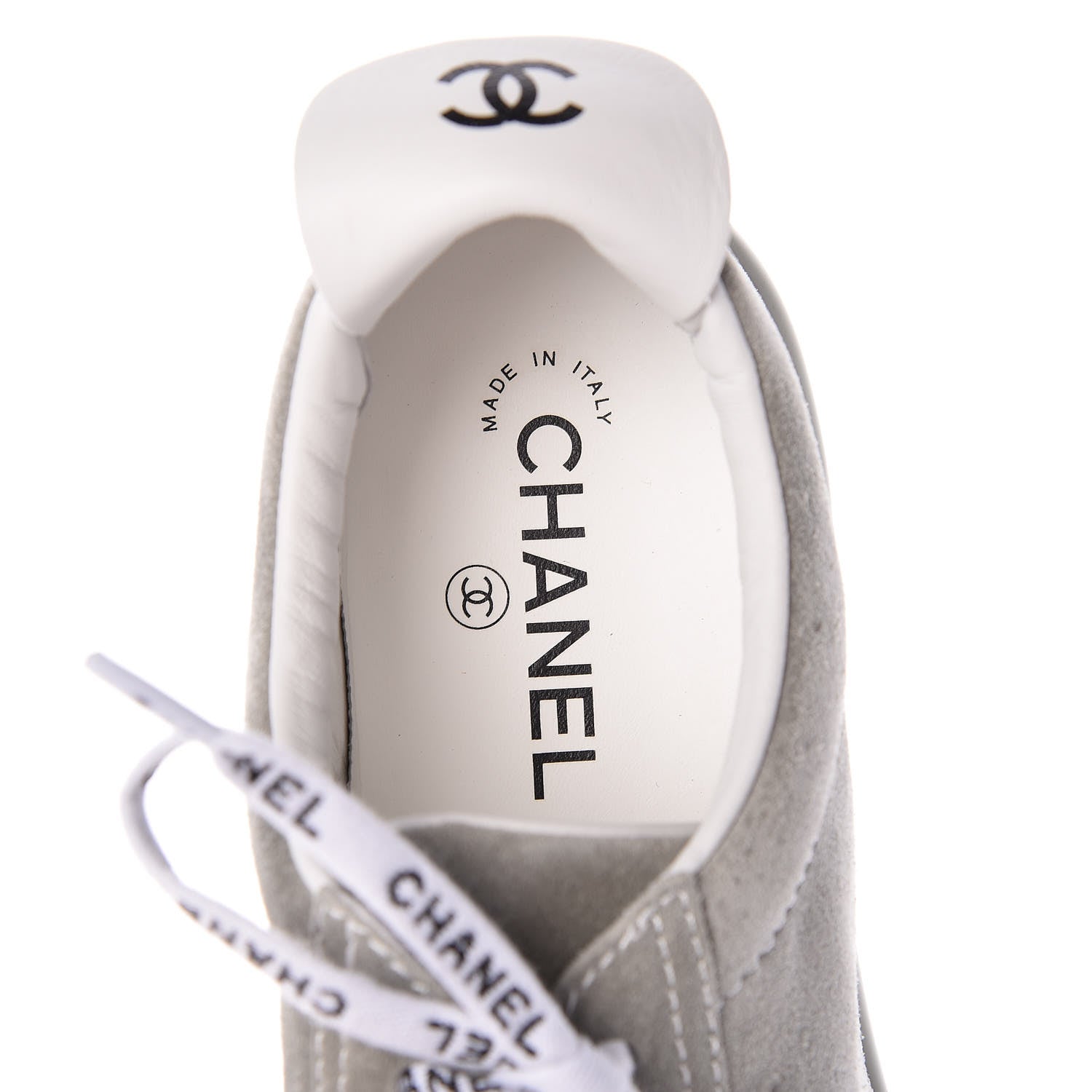 Chanel Suede Calfskin Womens Sneakers 39.5 Grey 11 of 22