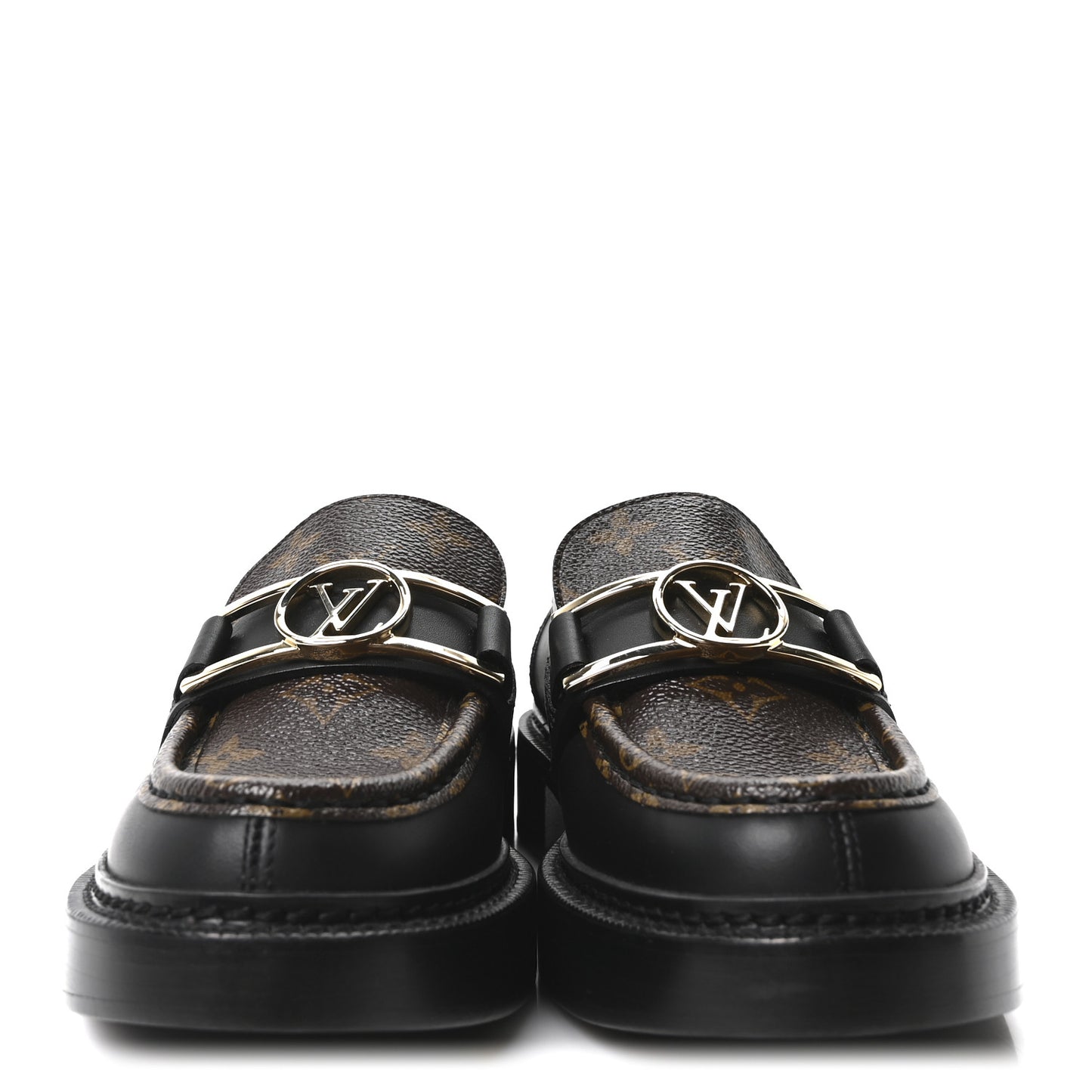 Monogram Calfskin Academy Loafers 36.5 Black