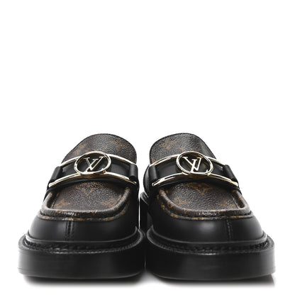 Louis Vuitton Monogram Calfskin Academy Loafers 36.5 Black 3 of 8