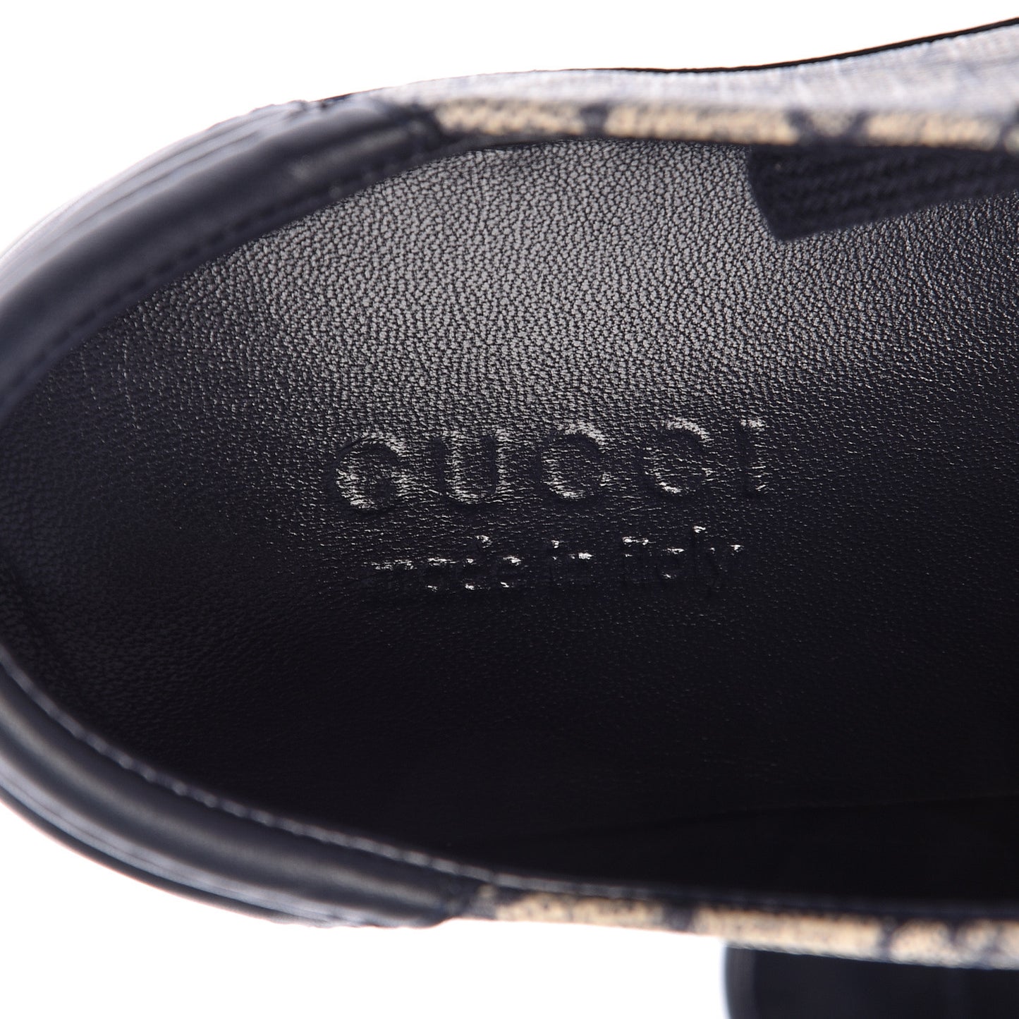GG Supreme Monogram Calfskin Mens Low Top Sneakers 6 Blue Beige