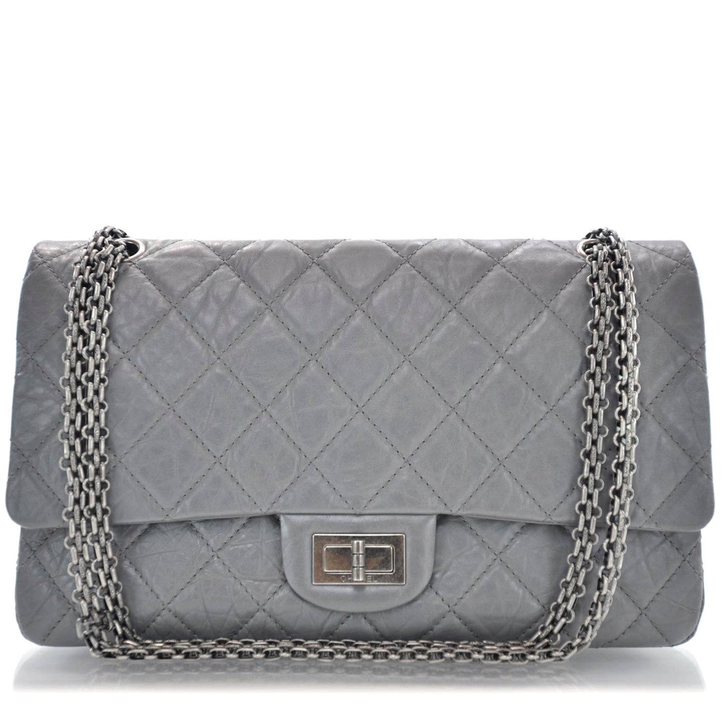 Aged Calfskin 2.55 Reissue 227 Flap Grey
