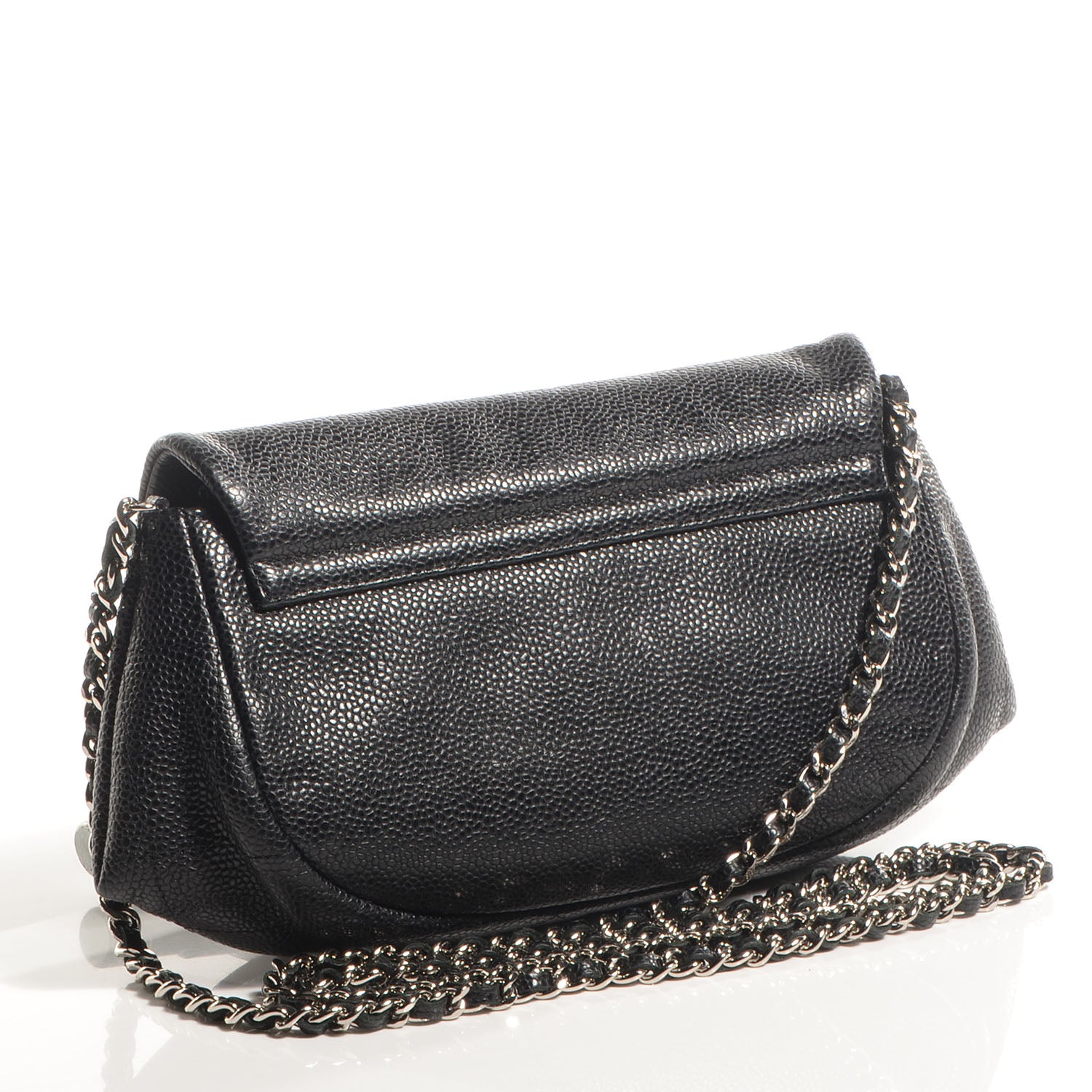 Chanel Caviar Half Moon Wallet On Chain WOC Black 3 of 8