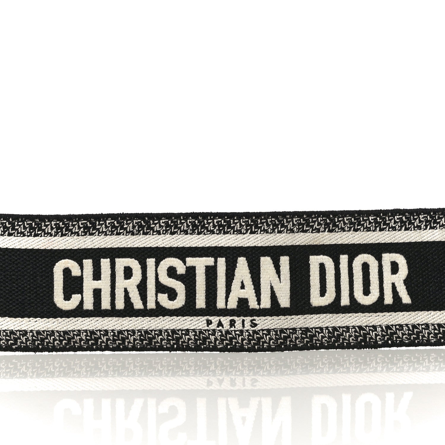 Christian Dior Canvas Embroidered Shoulder Strap Black 3 of 12