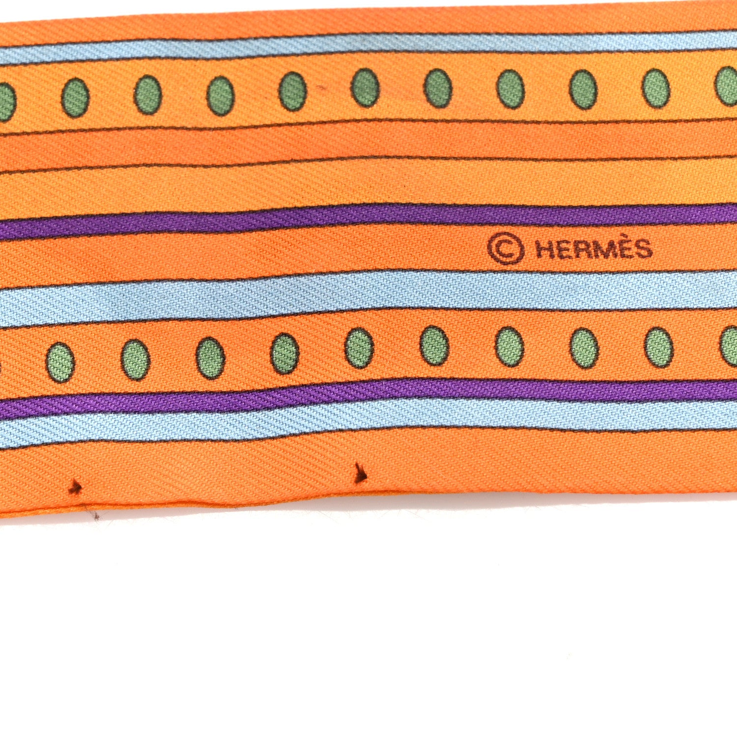 Hermes Silk Sequences Twilly Scarf Orange 3 of 3