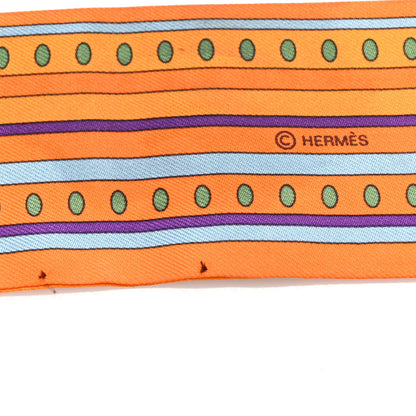 Hermes Silk Sequences Twilly Scarf Orange 3 of 3