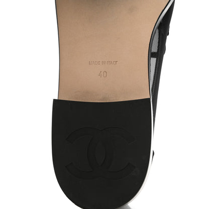 Chanel Mesh Satin CC Loafers 40 Black 7 of 8