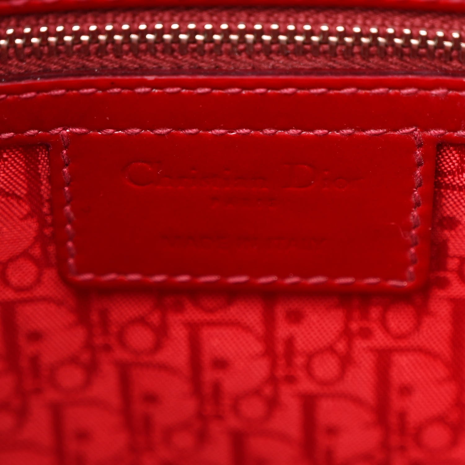 Christian Dior Patent Cannage Large Lady Dior Red 6 of 15