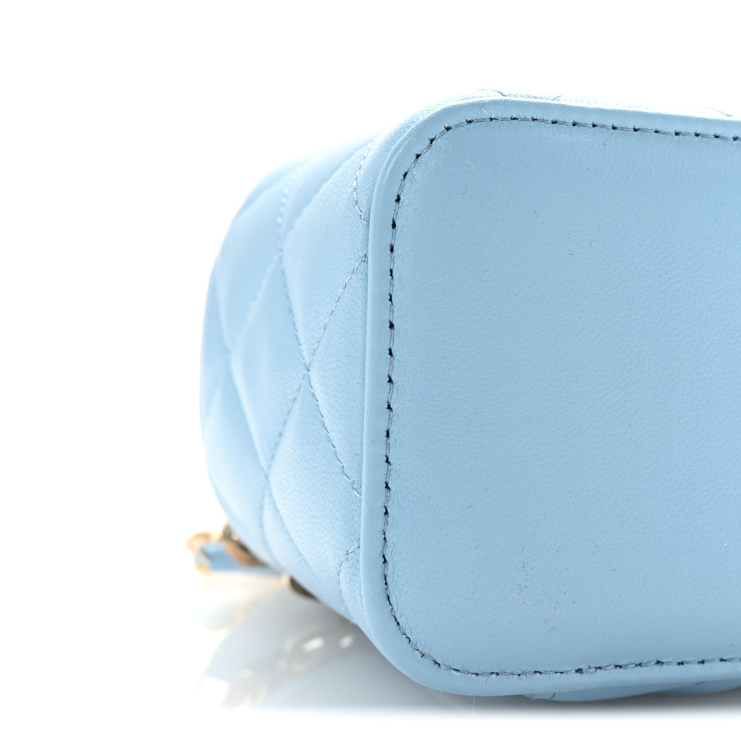 Chanel Lambskin Quilted Pearl Crush Mini Vanity Case With Chain Light Blue 9 of 11
