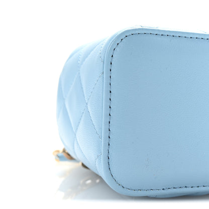 Chanel Lambskin Quilted Pearl Crush Mini Vanity Case With Chain Light Blue 9 of 11