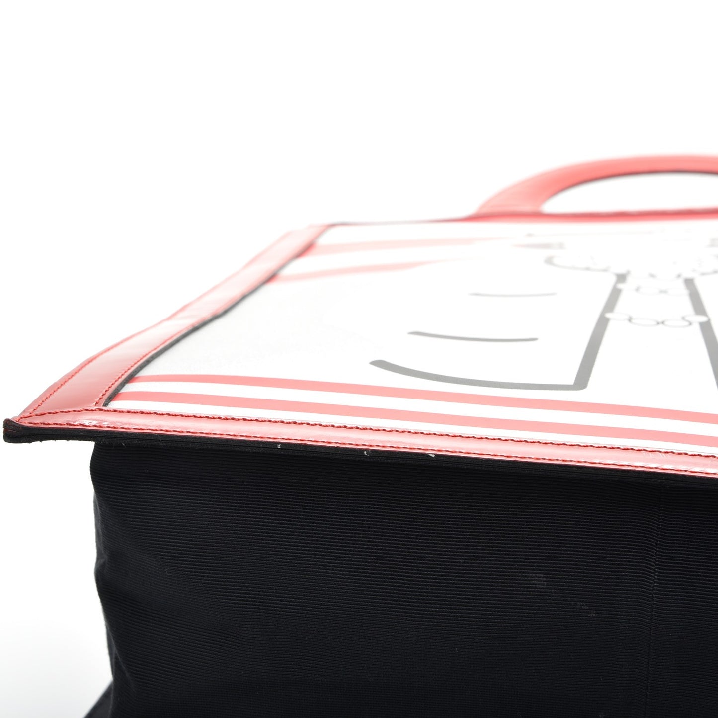 Patent Printed Shopping Tote Red