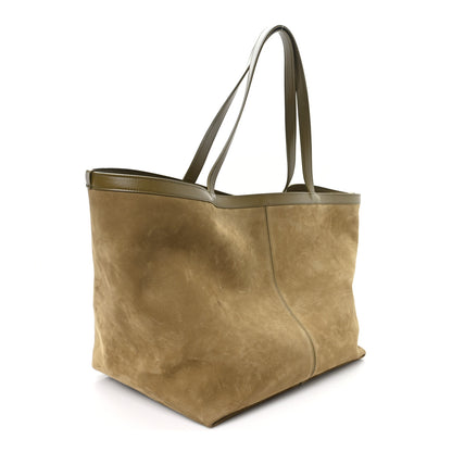 Bottega Veneta Suede Nappa Intrecciato Large Flip Flap Tote Mud 3 of 10