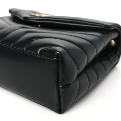 Saint Laurent Calfskin Y Quilted Monogram Small Loulou Chain Satchel Black 10 of 11