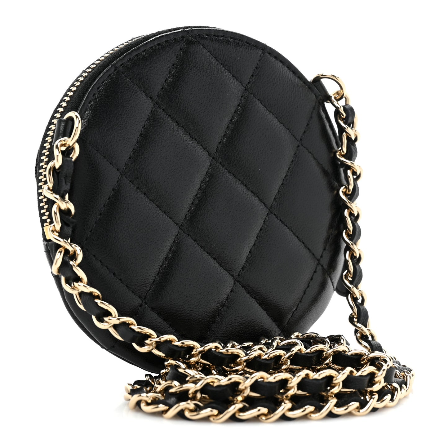 Lambskin Mini Camellia Bouquet Clutch With Chain Black