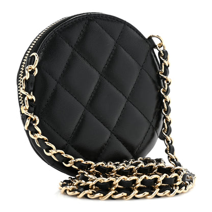 Chanel Lambskin Mini Camellia Bouquet Clutch With Chain Black 3 of 9