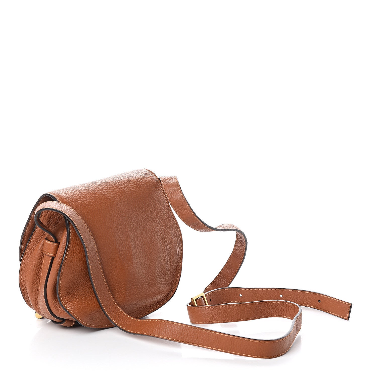 Chloe Calfskin Mini Marcie Round Crossbody Bag Tan 2 of 8