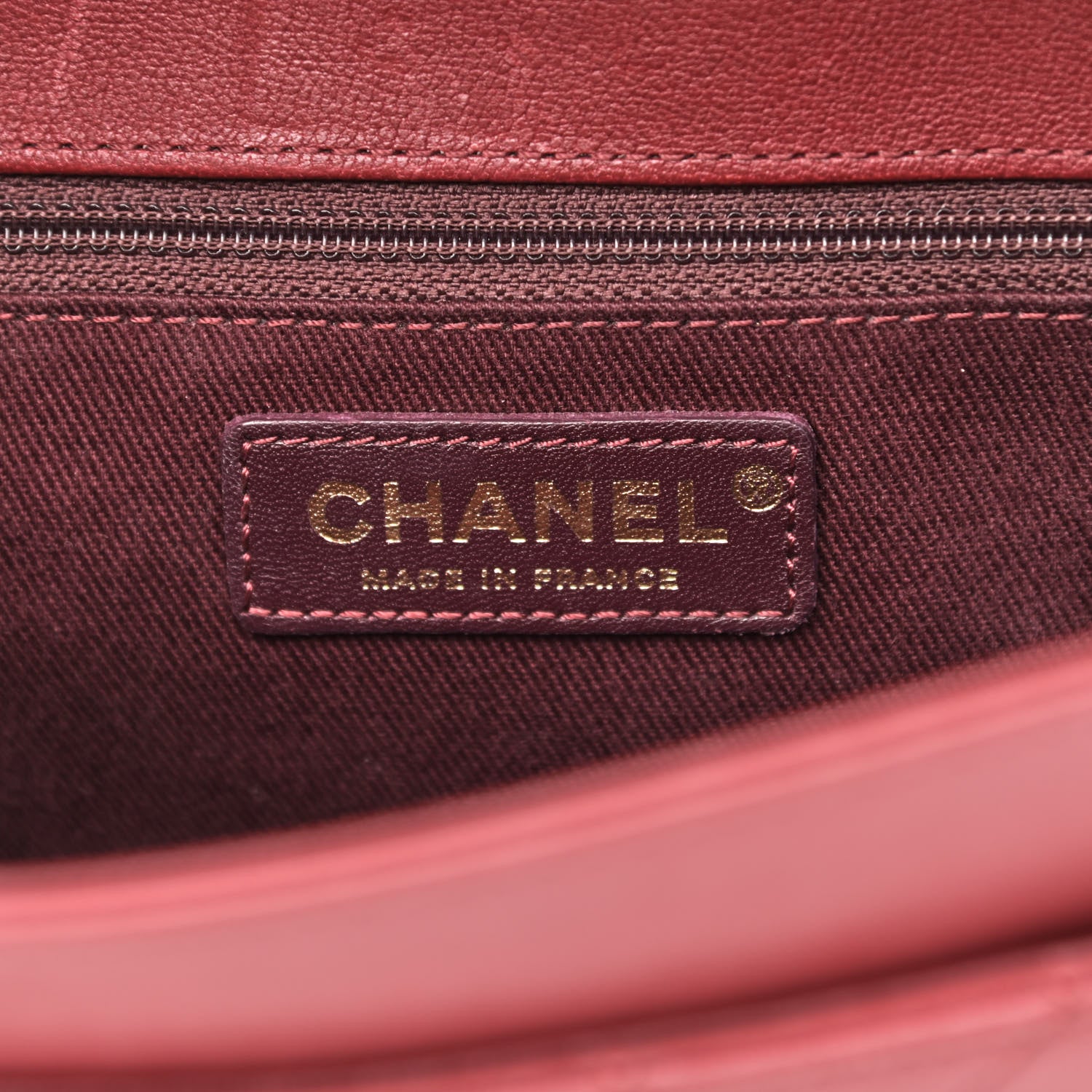 Chanel Sheepskin Stitched Chain Large Flap Bag Red 6 of 14