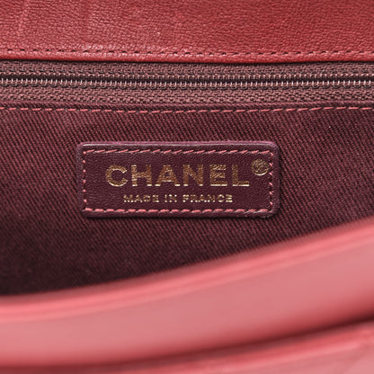 Chanel Sheepskin Stitched Chain Large Flap Bag Red 6 of 14