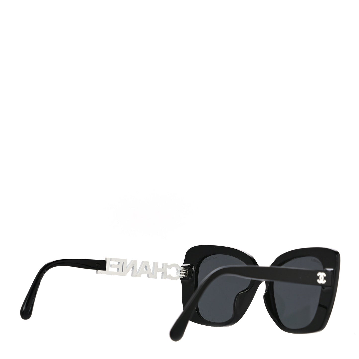 Acetate Strass Square Sunglasses 5422-B-A Black White