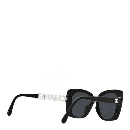 Chanel Acetate Strass Square Sunglasses 5422-B-A Black White 4 of 11