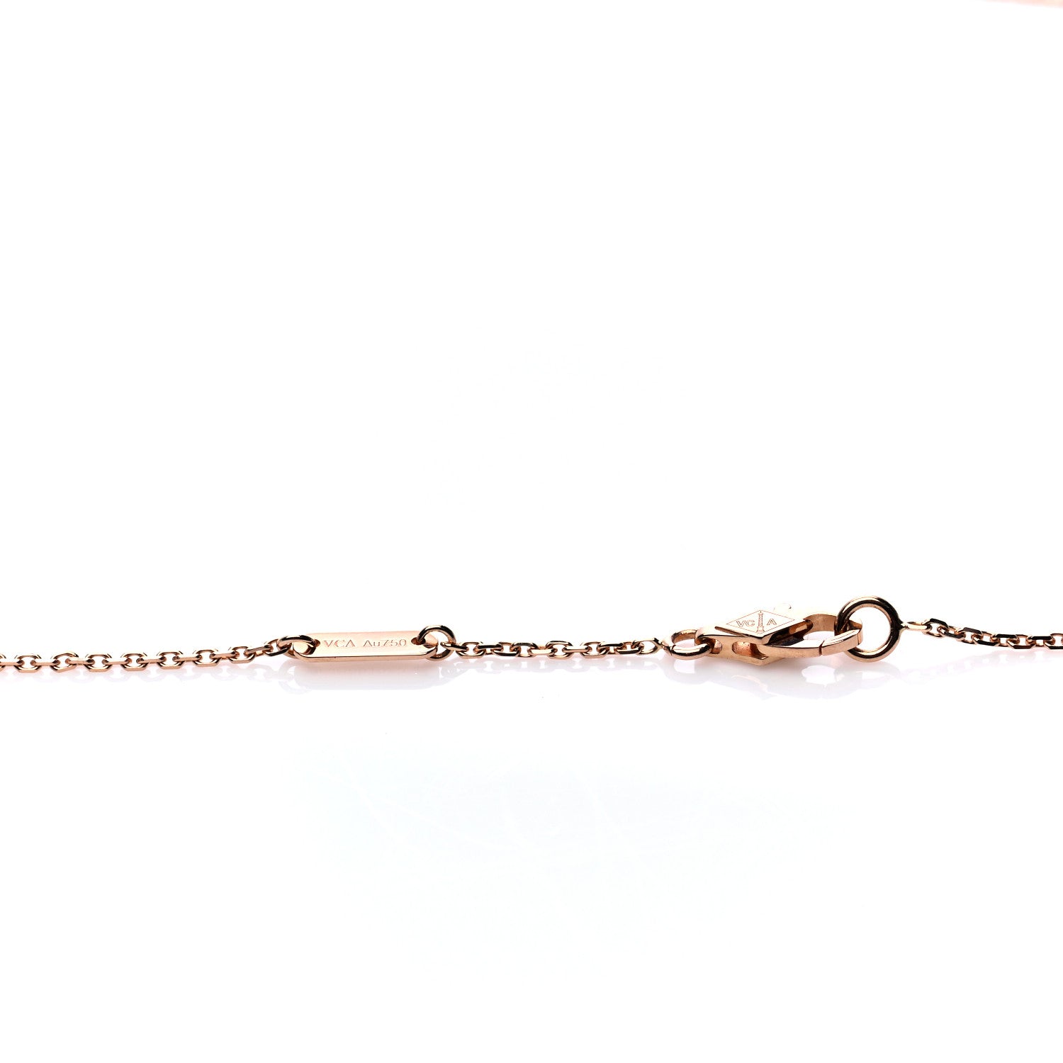 Van Cleef & Arpels 18K Rose Gold Carnelian Sweet Alhambra Heart Pendant Necklace 4 of 7