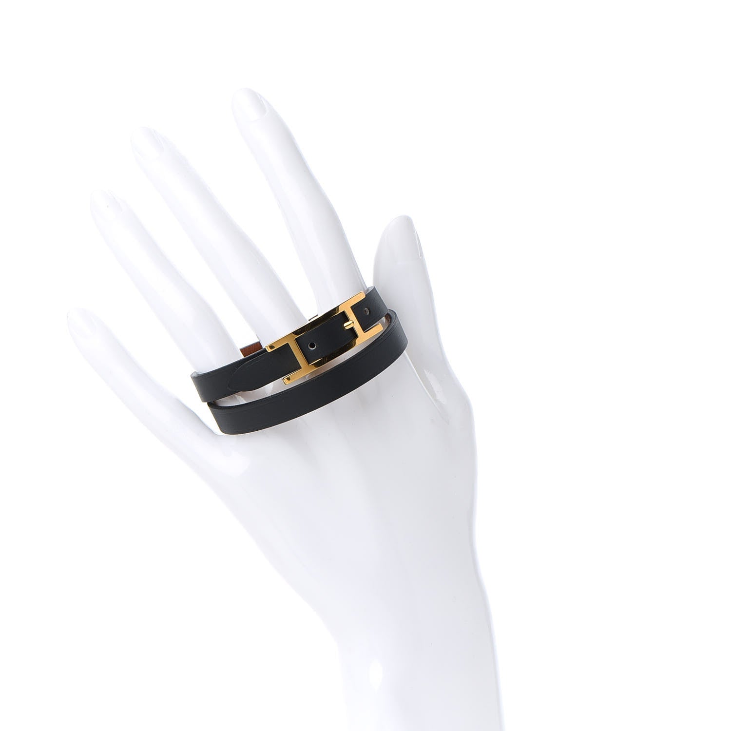 Hermes Chamonix Behapi Double Tour Bracelet T2 Black 2 of 5