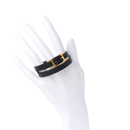 Hermes Chamonix Behapi Double Tour Bracelet T2 Black 2 of 5
