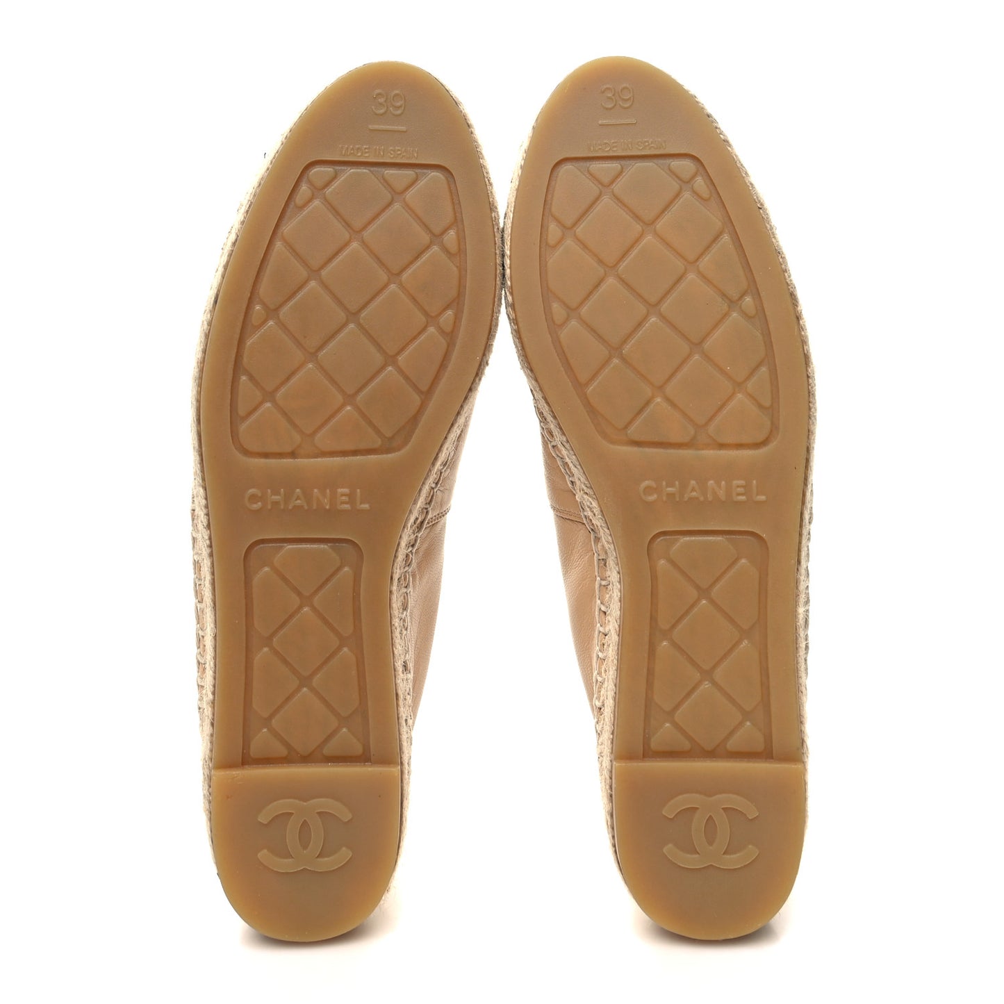 Lambskin CC Espadrilles 39 Beige Black