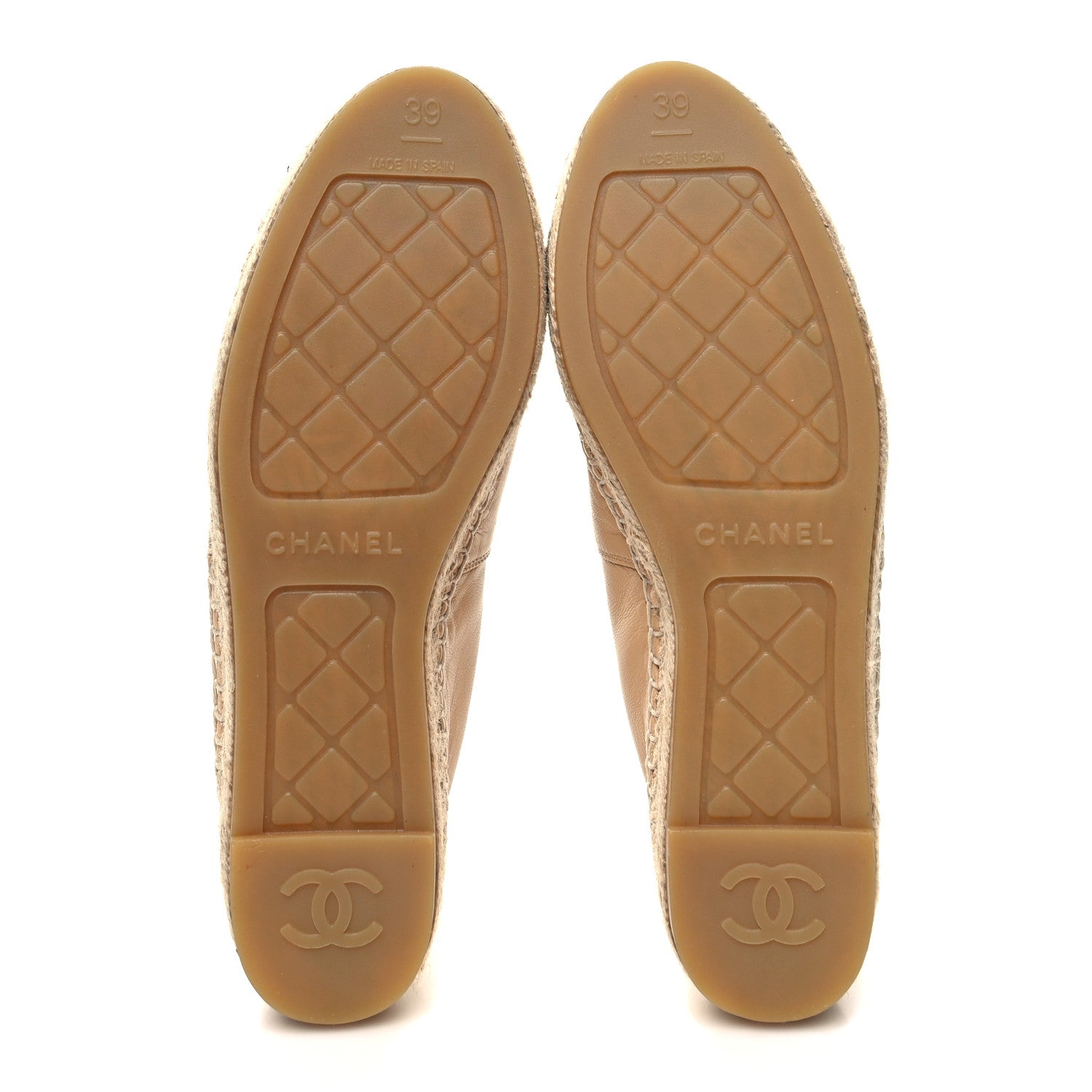 Chanel Lambskin CC Espadrilles 39 Beige Black 5 of 9