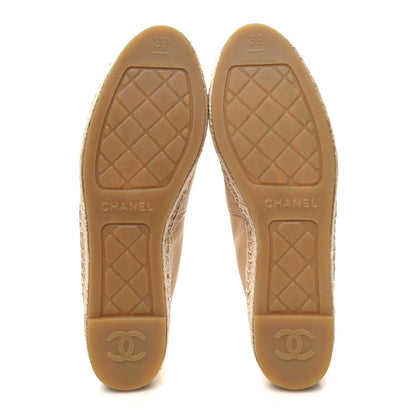 Chanel Lambskin CC Espadrilles 39 Beige Black 5 of 9