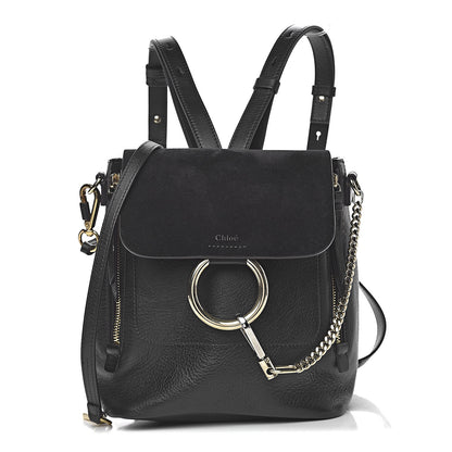 Chloe Suede Calfskin Small Faye Backpack Black 1 of 11