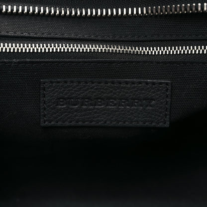 Burberry Mega Check Grained Calfskin Medium Harcourt Satchel Black 5 of 8