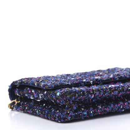 Chanel Tweed Charms Wallet On Chain WOC Blue Purple Khaki Pink 9 of 12